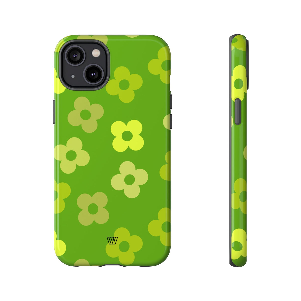 Green Retro Flowers Tough Phone Case