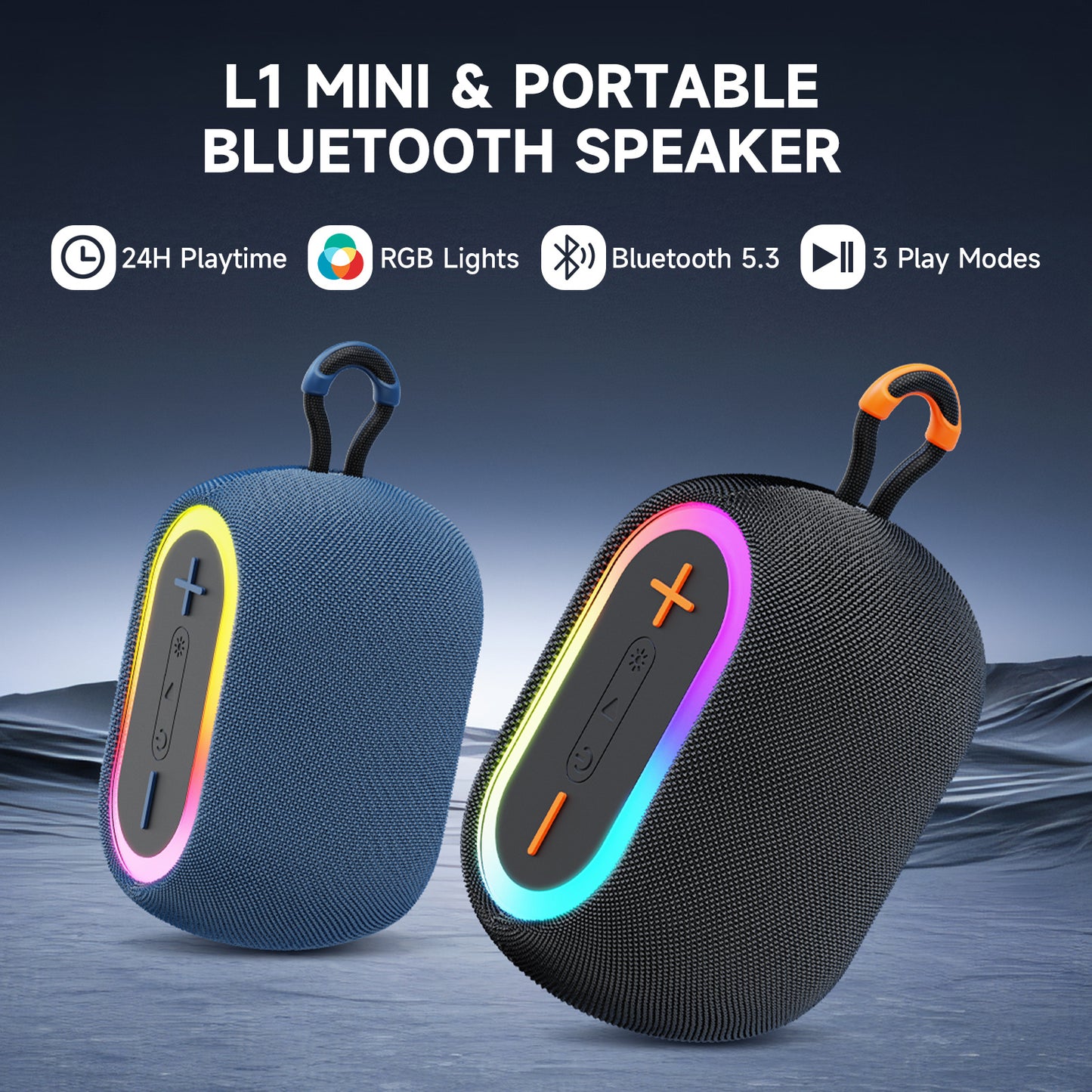 Portable Bluetooth Speaker IPX7 Waterproof Mini Wireless Speaker with DJ Lights JYX