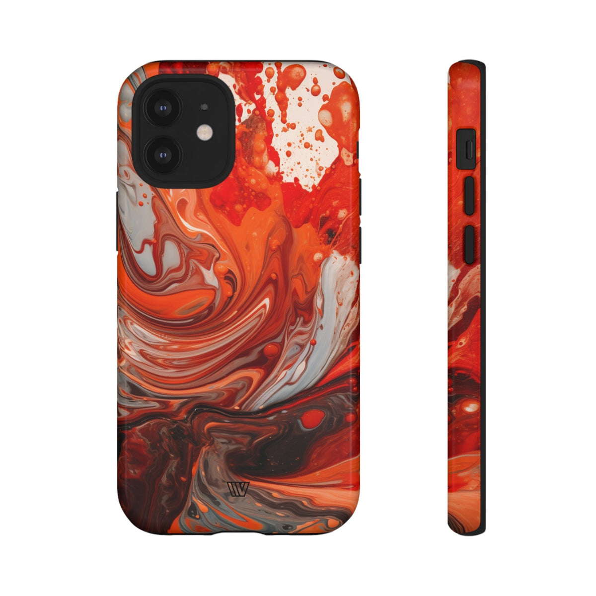 White Fire Paint Swirl Tough Phone Case