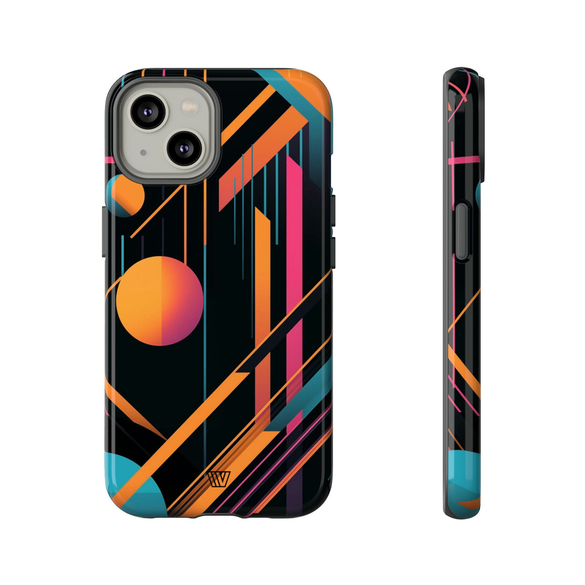 Tough Phone Case Dual-Layer Impact Resistant BOLD RETRO LINES