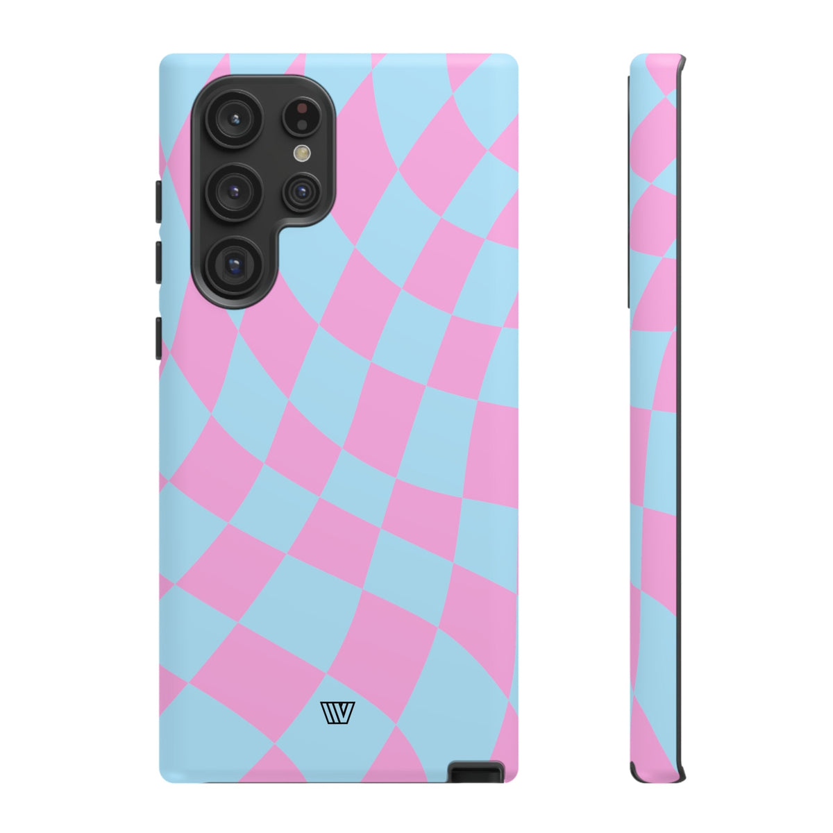Blue Pink Curvy Checkerboard Tough Phone Case Trovvve