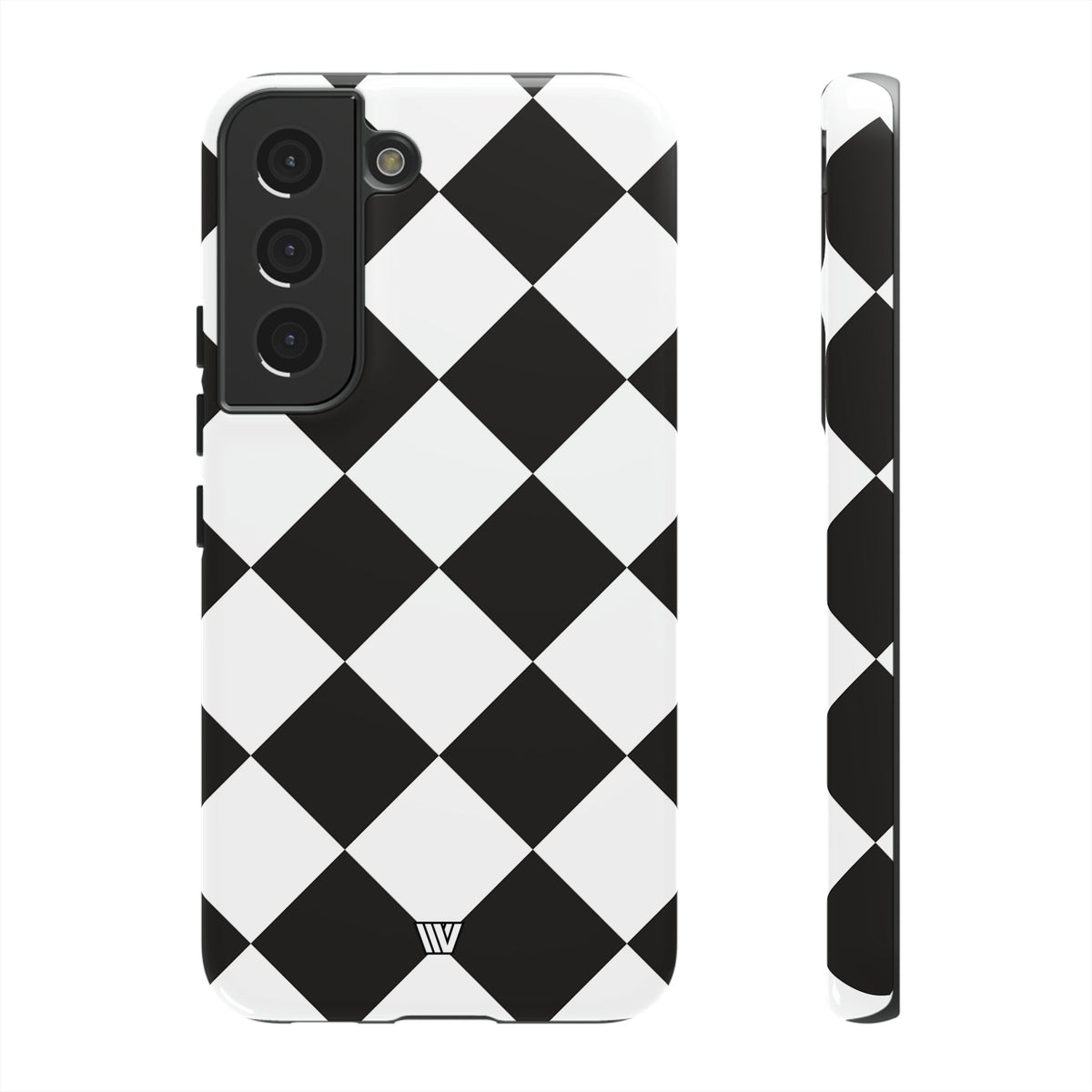 Black & White Diamond Tough Phone Case Dual-layer Protection