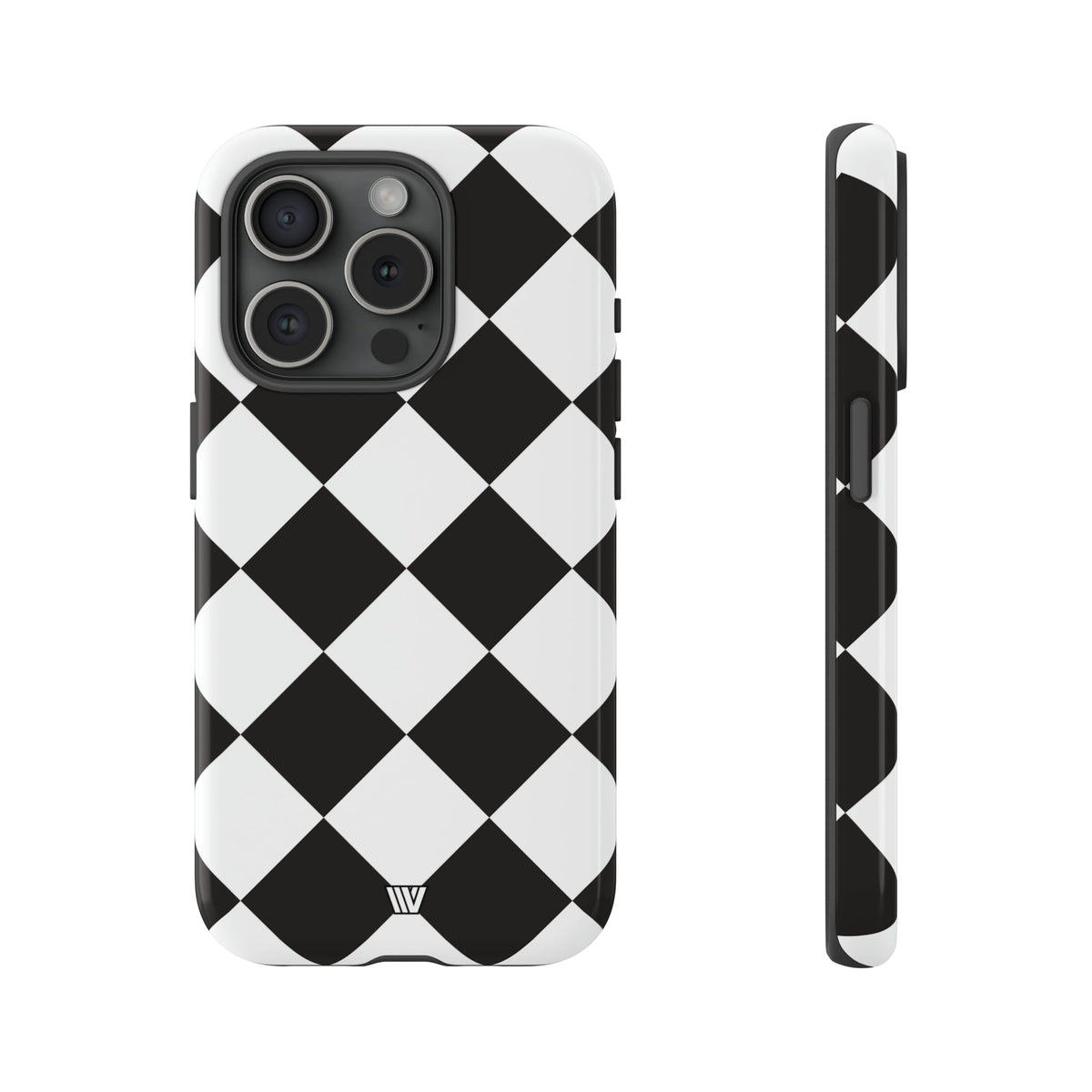 Black & White Diamond Tough Phone Case Dual-layer Protection