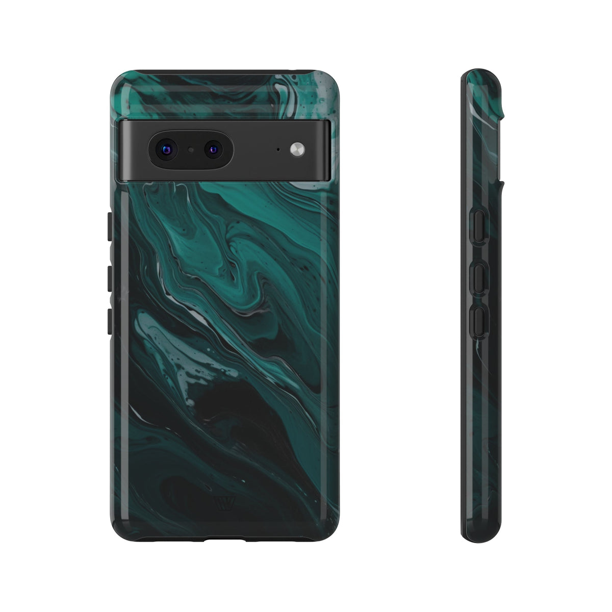 Teal Paint Swirl Tough Phone Case
