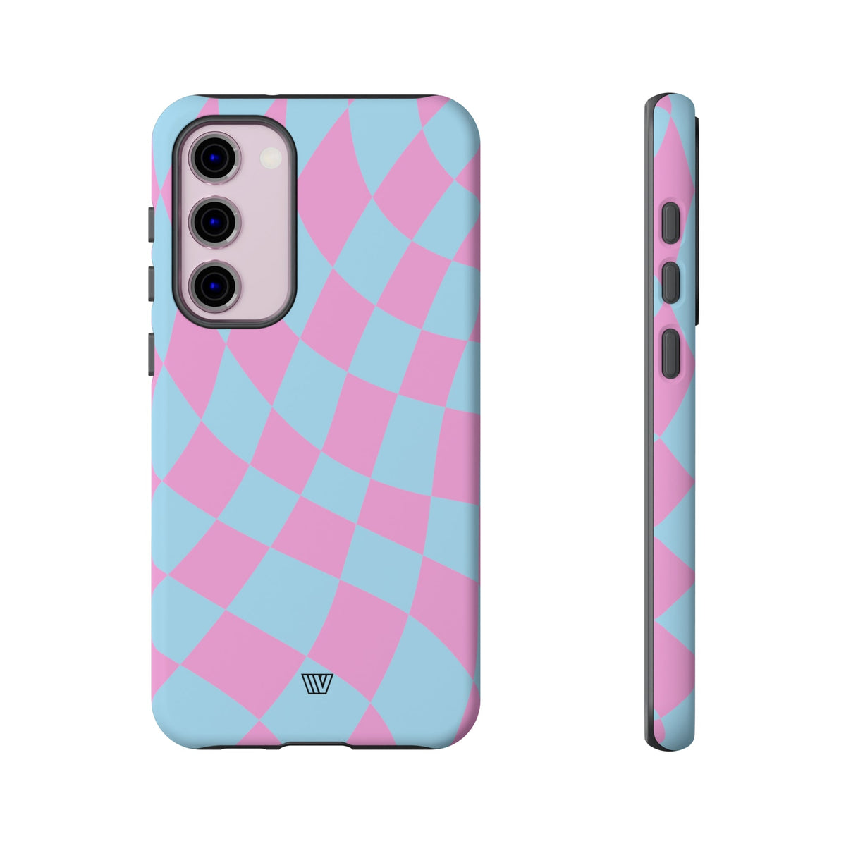 Blue Pink Curvy Checkerboard Tough Phone Case Trovvve