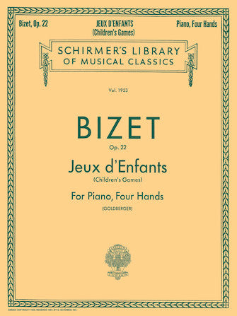 Jeux d'Enfants (Children's Games), Op. 22 Schirmer Library of Classics Volume 1923  Piano Duet Schirmer Library of Classics -NEW