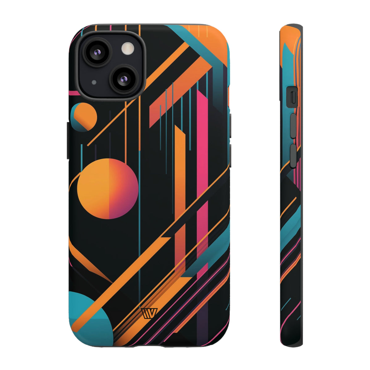 Tough Phone Case Dual-Layer Impact Resistant BOLD RETRO LINES