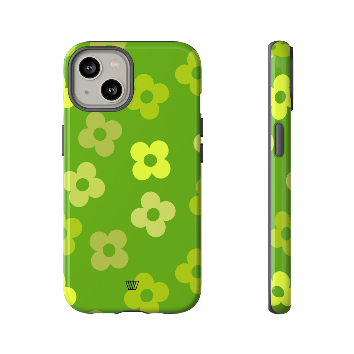 Green Retro Flowers Tough Phone Case