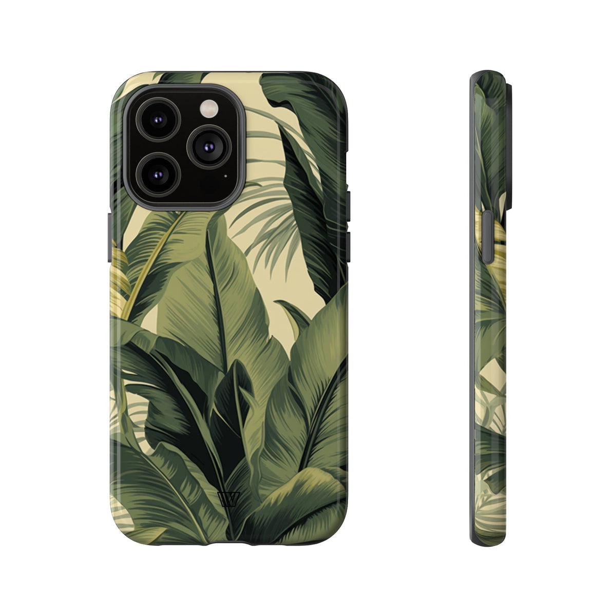 Tropical Leaves Tough Phone Case Dual-Layer Protection