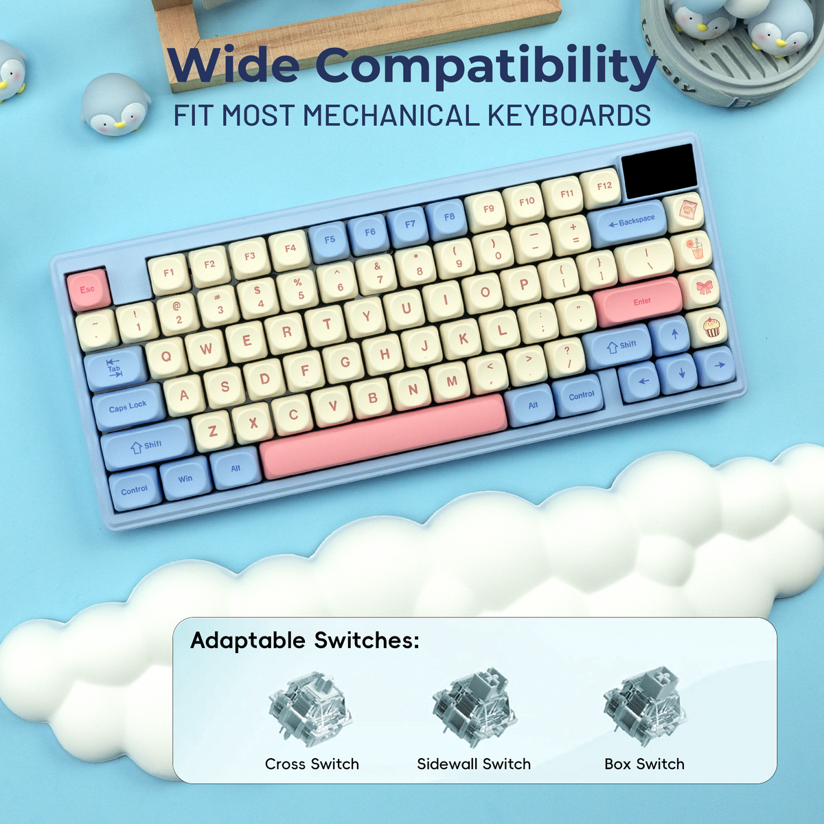 XVX Rainbow Candy MOA Profile 143-Key PBT Keycap Set