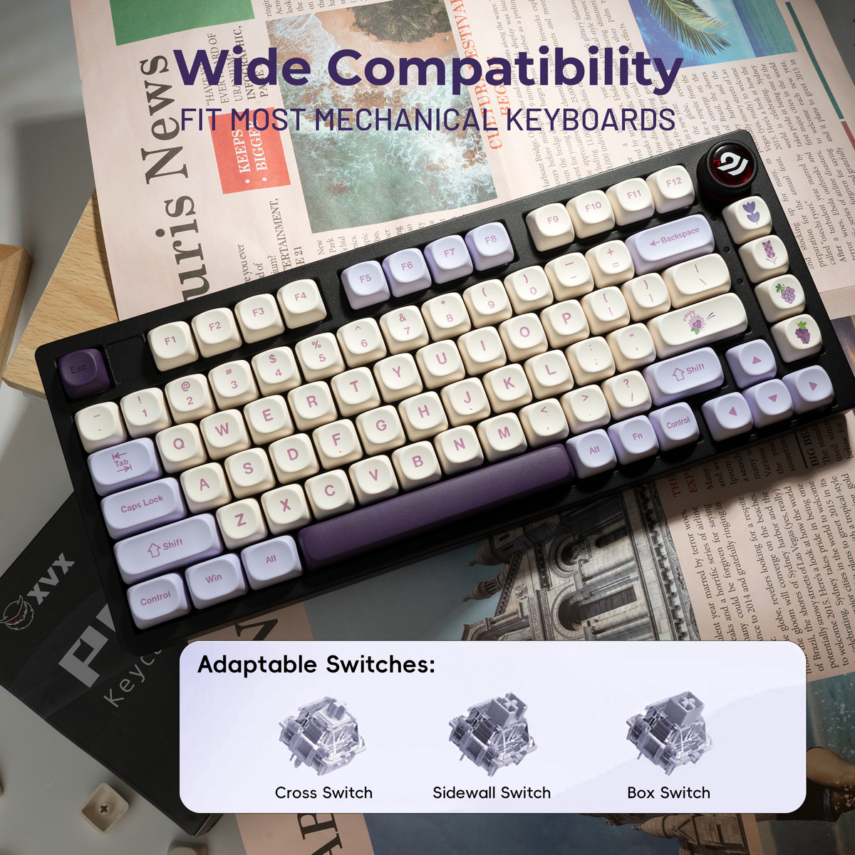 XVX Purple Grapes MOA Profile PBT Keycap Set