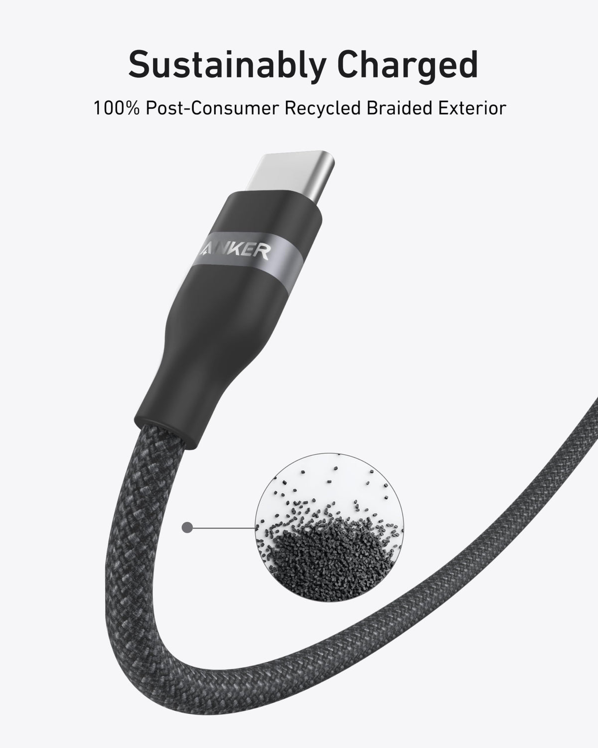 USB-C 240W Upcycled-Braided Cable Anker USB-C to USB-C Cable