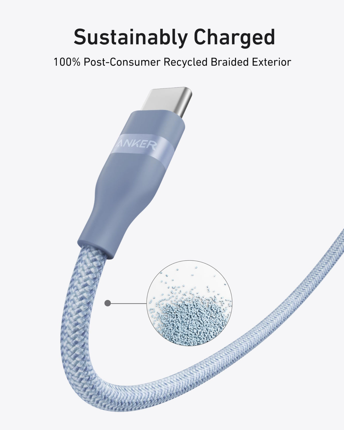 USB-C 240W Upcycled-Braided Cable Anker USB-C to USB-C Cable