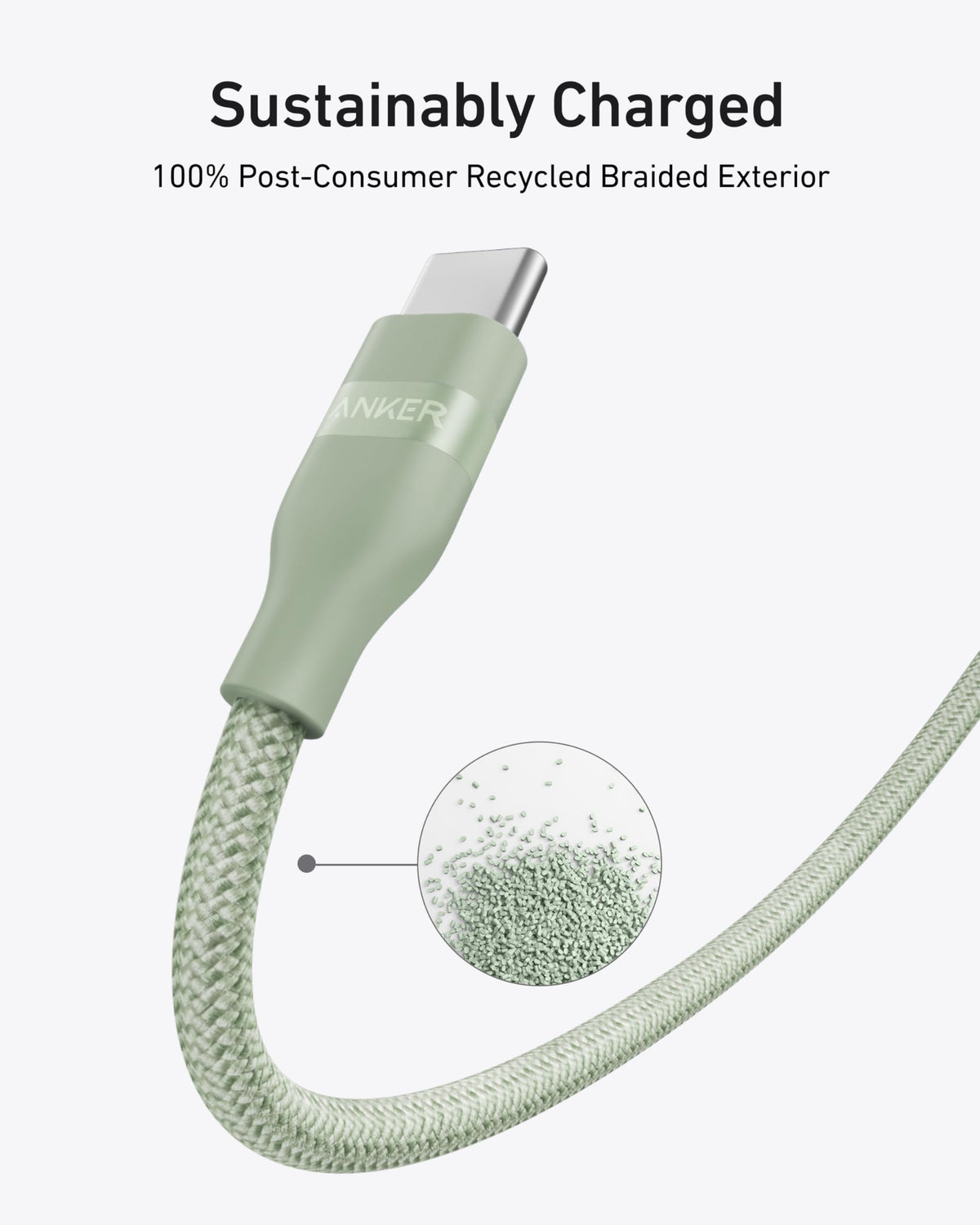 USB-C 240W Upcycled-Braided Cable Anker USB-C to USB-C Cable