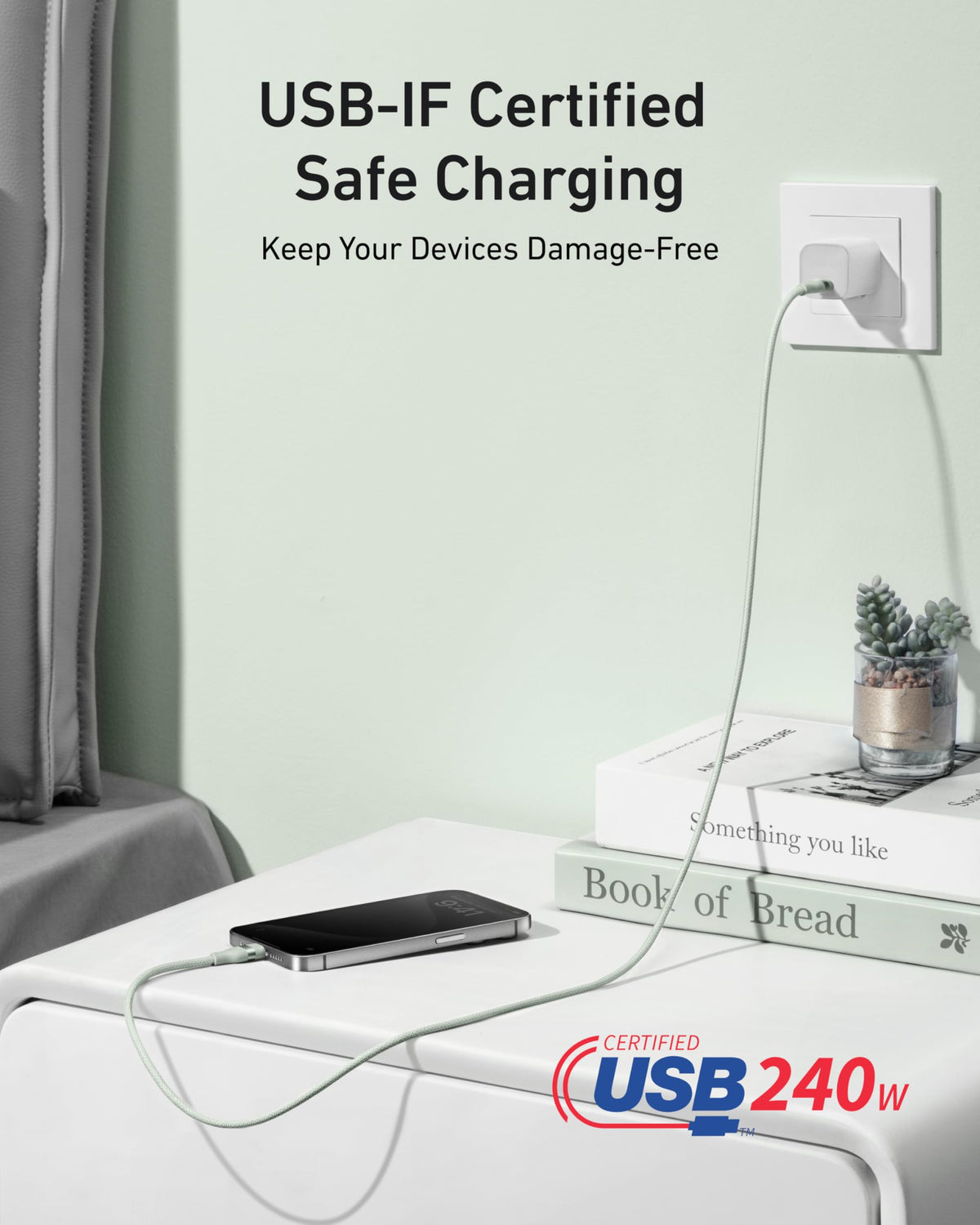 USB-C 240W Upcycled-Braided Cable Anker USB-C to USB-C Cable