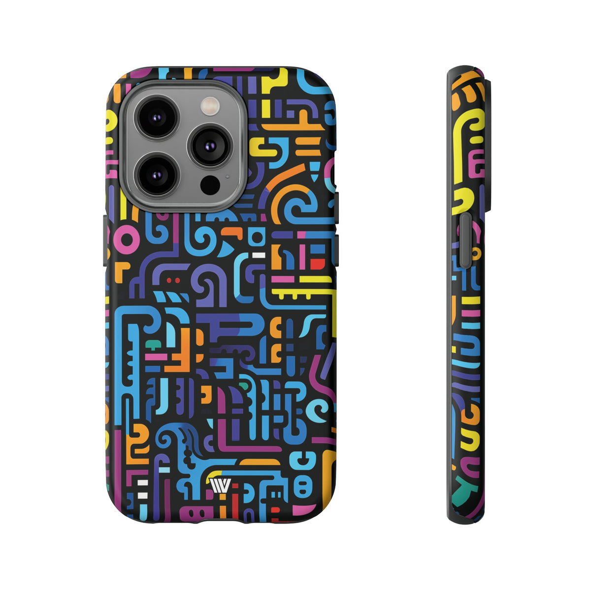 Tough Phone Case Dual-Layer Impact Resistant NEON GLYPHS