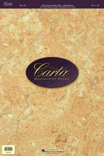 Carta Manuscript Paper No. 23 - Professional, Sheet Music -NEW