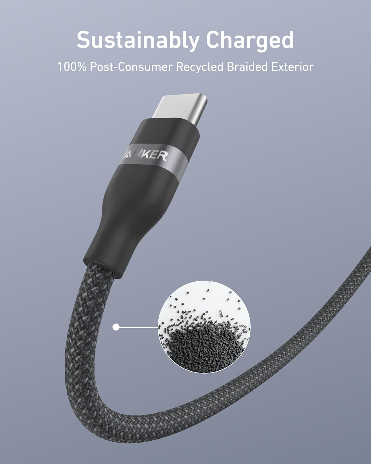 USB-C 240W Upcycled-Braided Cable Anker USB-C to USB-C Cable