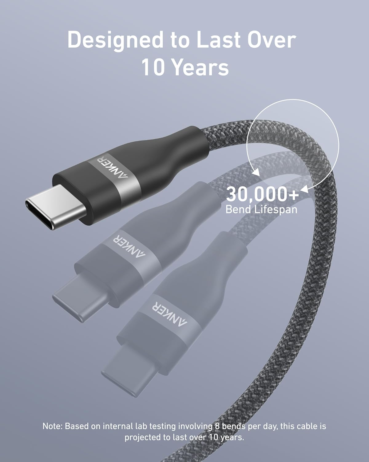 USB-C 240W Upcycled-Braided Cable Anker USB-C to USB-C Cable