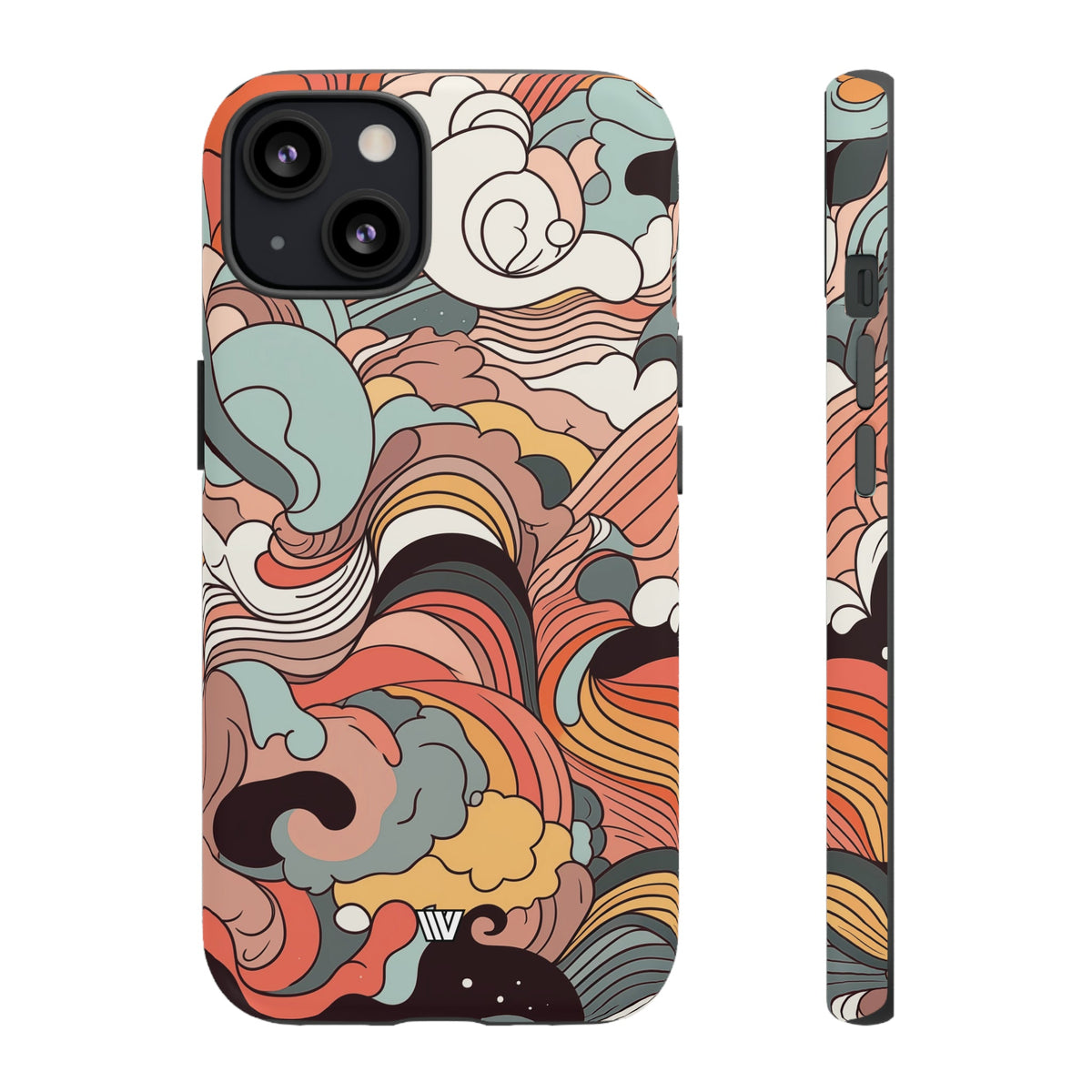 Abstract Doodle Clouds Tough Phone Case