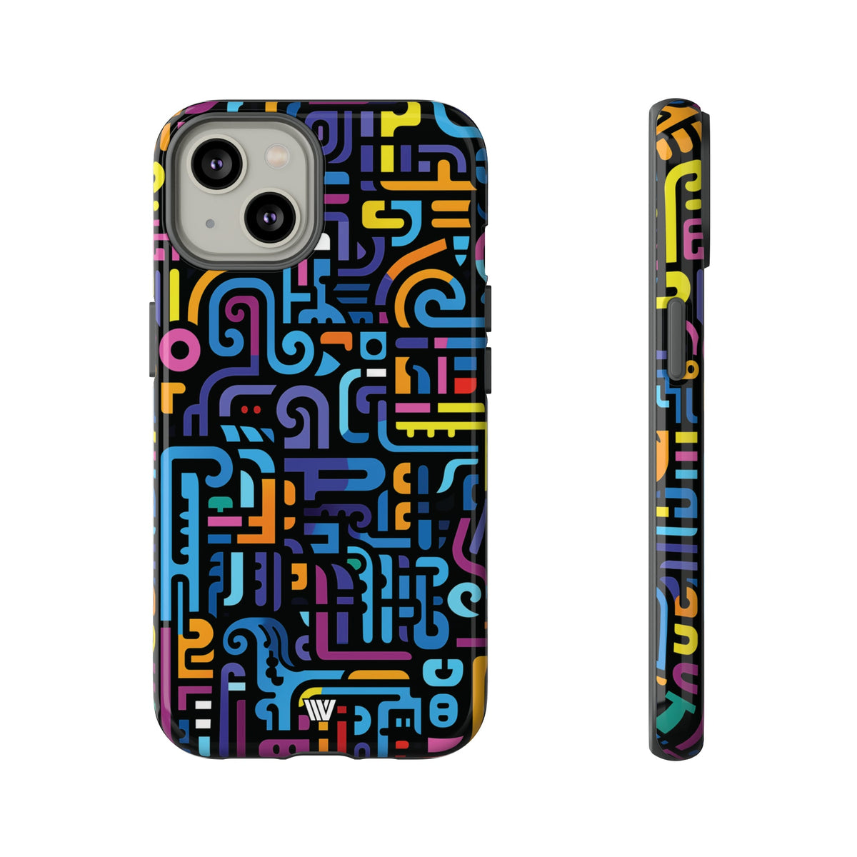 Tough Phone Case Dual-Layer Impact Resistant NEON GLYPHS