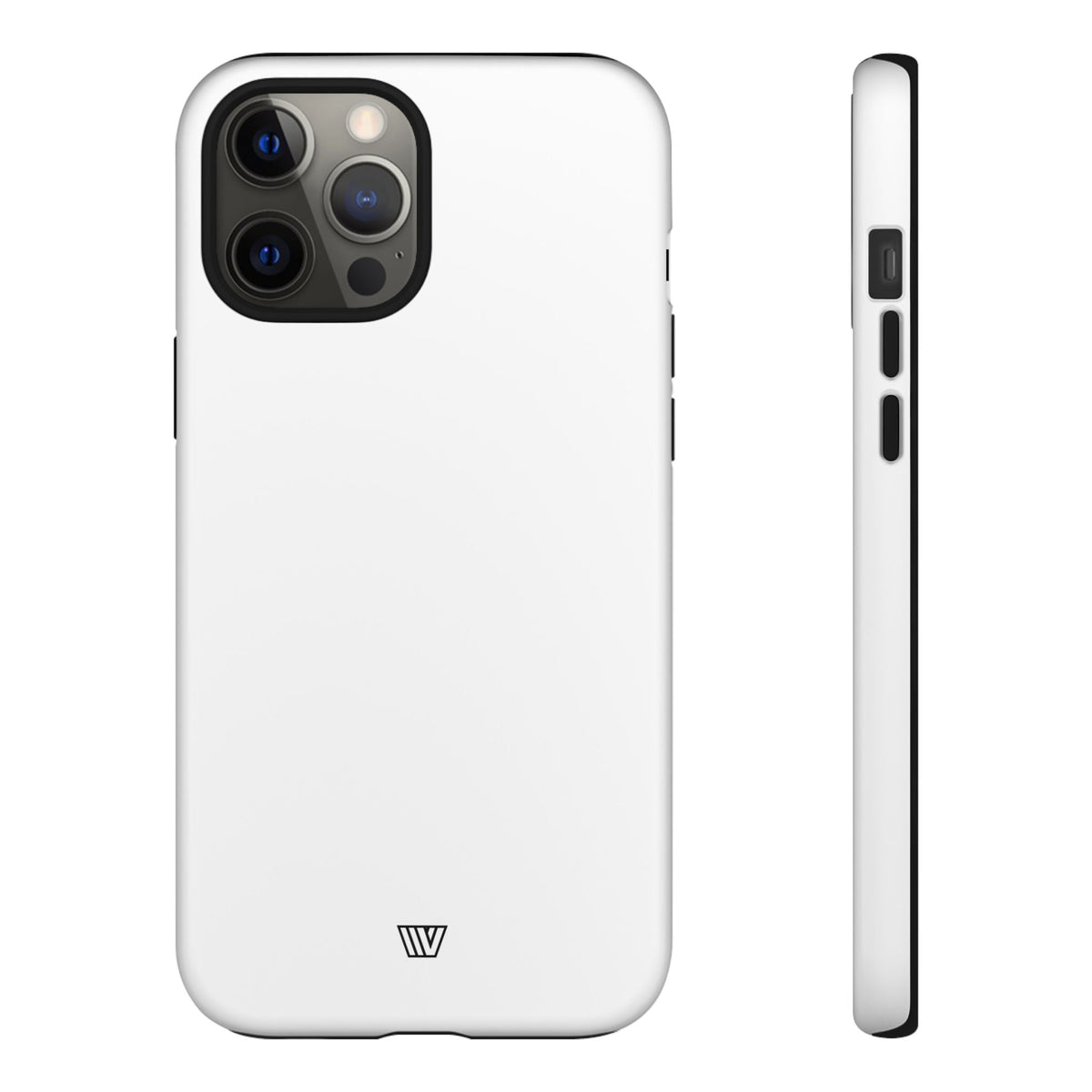 All White Tough Phone Case Protective Dual-Layer Polycarbonate Shell