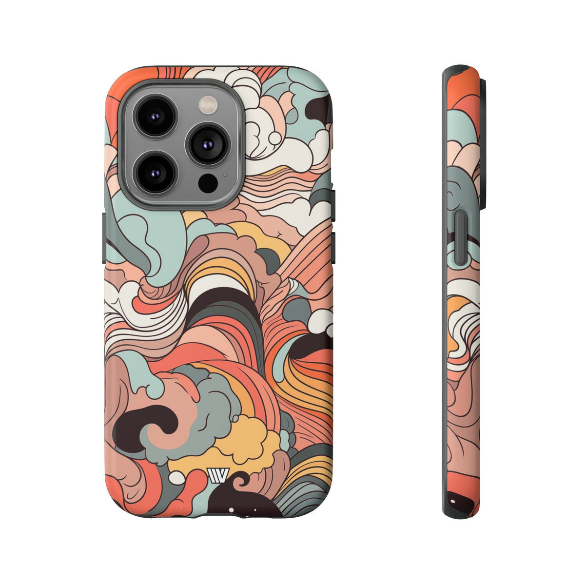 Abstract Doodle Clouds Tough Phone Case