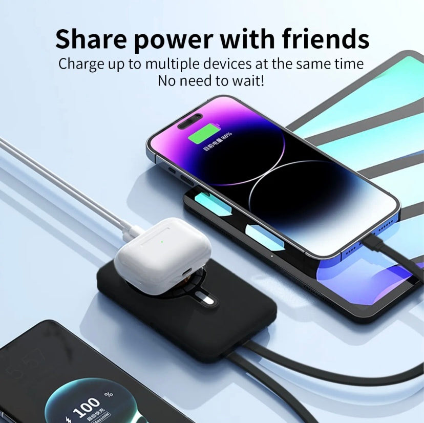 Power Bank Magnetic Portable Wireless FastCharger 10000mAh Type-C Cable LED Display 22.5W PD Fast Charging LightingMag-Safe Battery Pack For iPhone 15 14 13 12 Mini Pro Pro Max Devices Digital