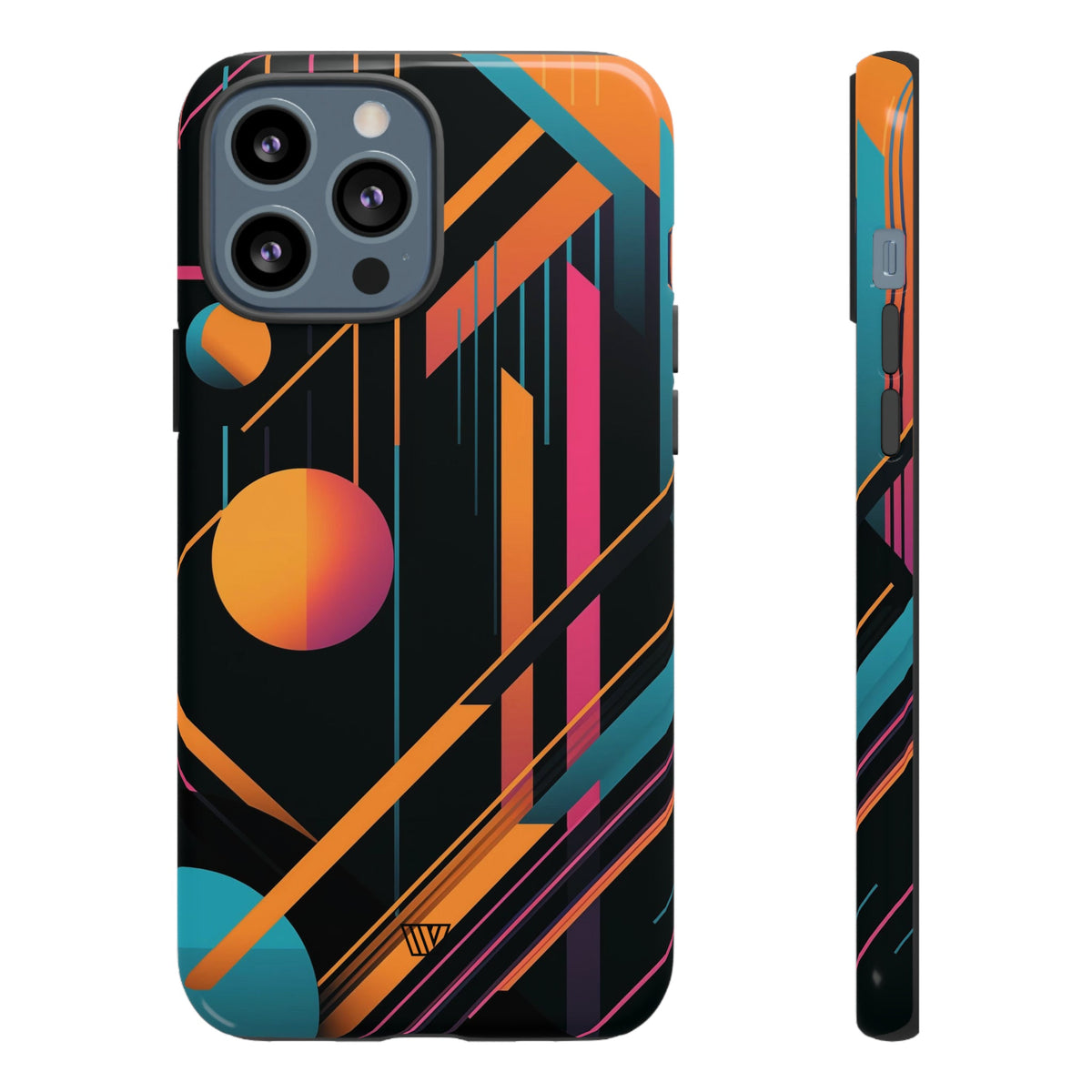 Tough Phone Case Dual-Layer Impact Resistant BOLD RETRO LINES