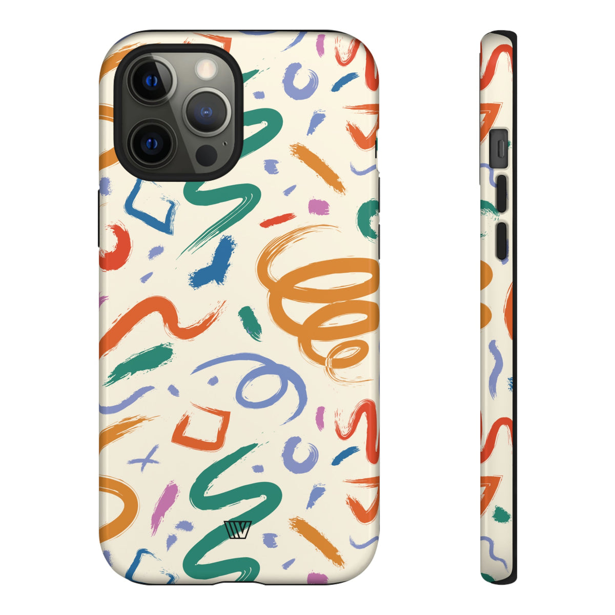 Doodle Brush Strokes Tough Phone Case