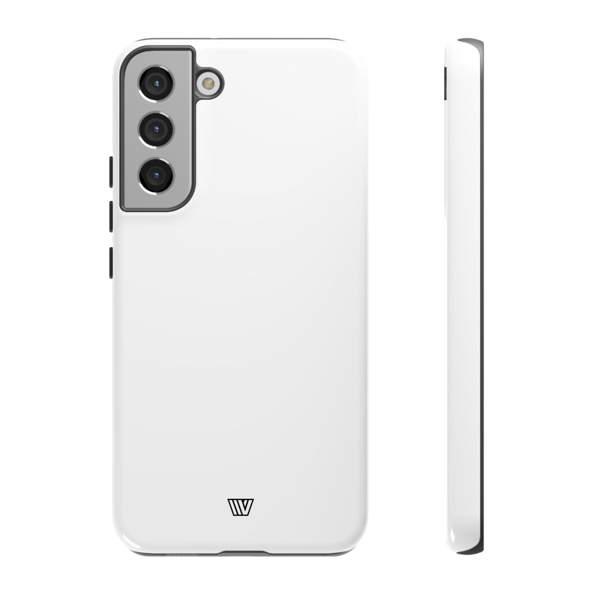 All White Tough Phone Case Protective Dual-Layer Polycarbonate Shell