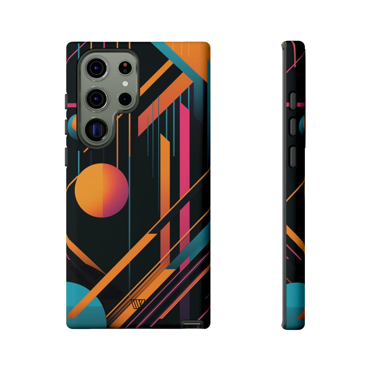Tough Phone Case Dual-Layer Impact Resistant BOLD RETRO LINES