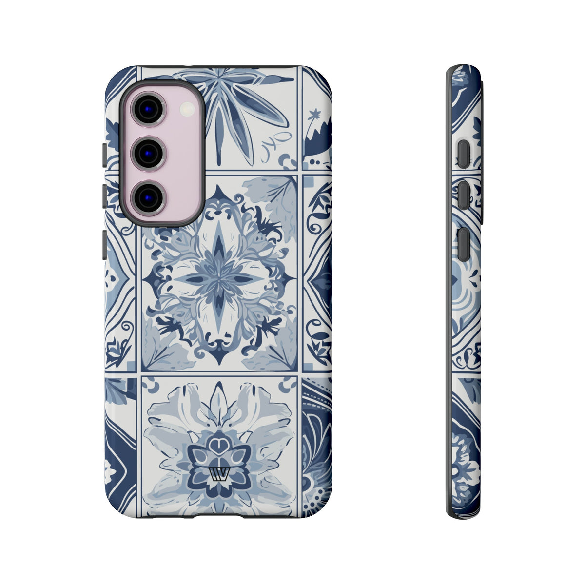 Blue White Tile Tough Impact-Resistant Phone Case