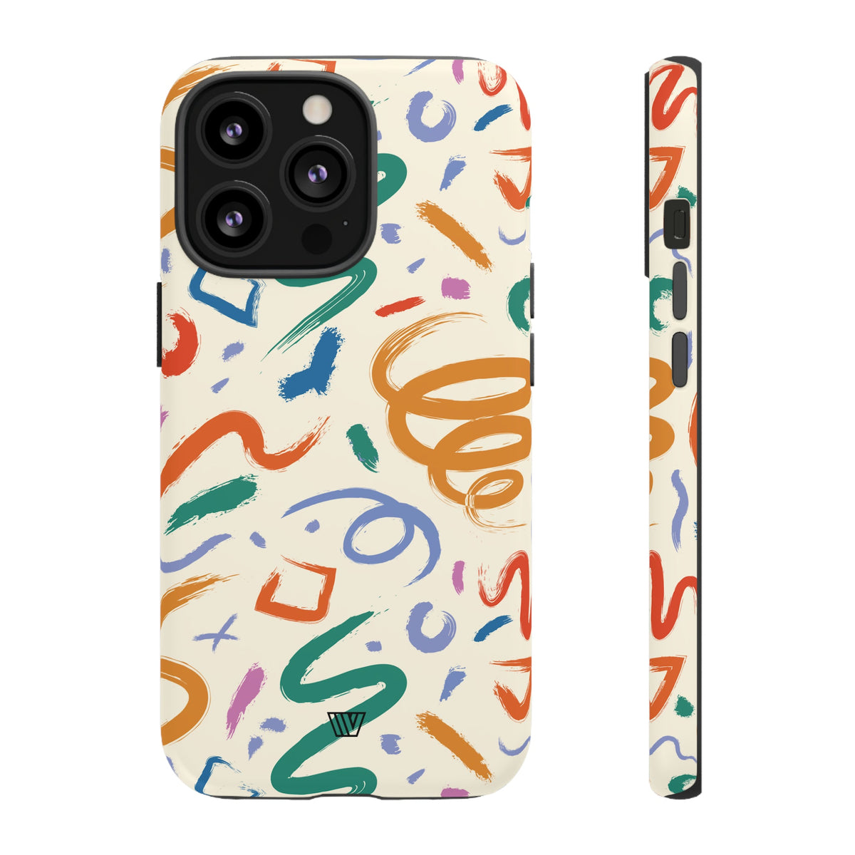 Doodle Brush Strokes Tough Phone Case