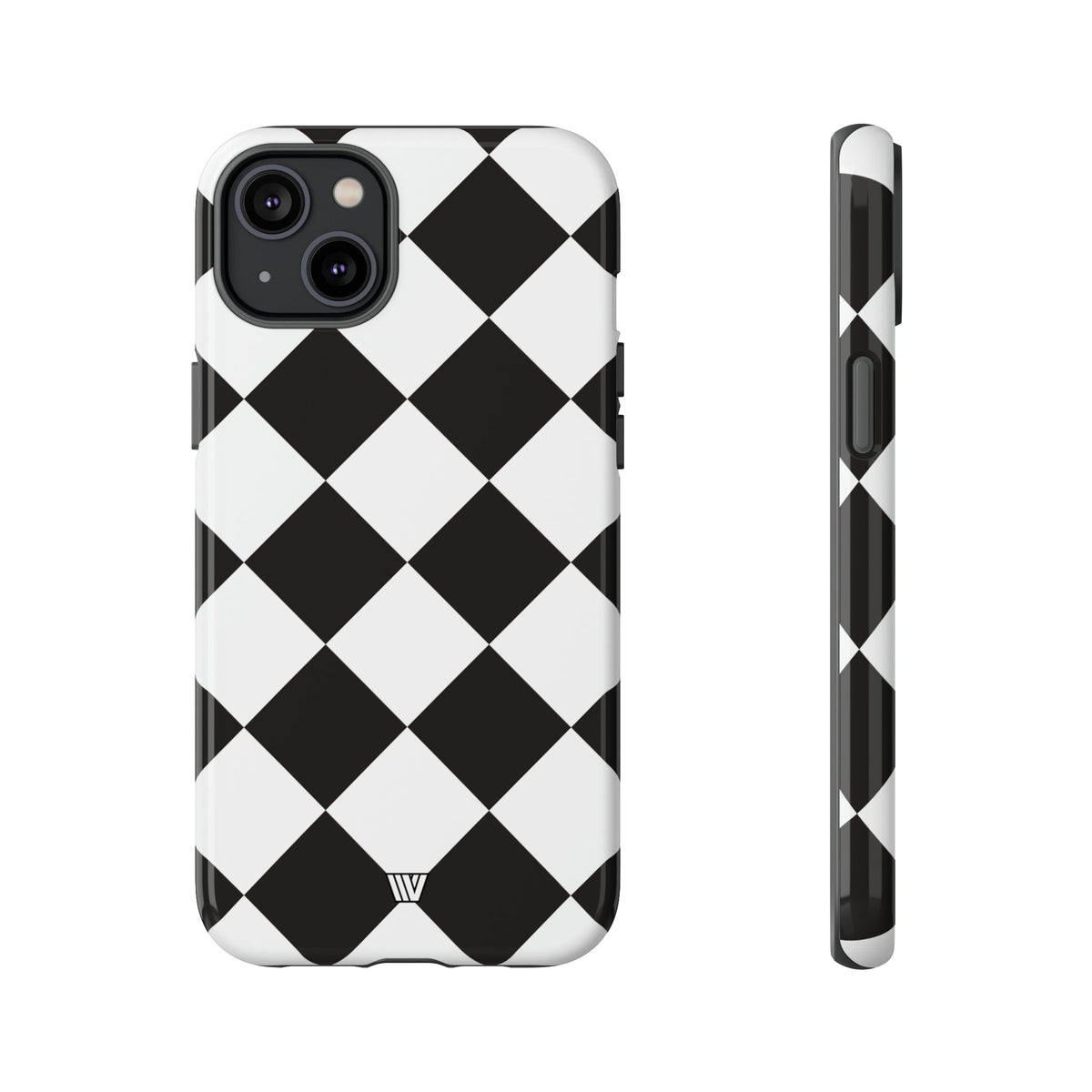 Black & White Diamond Tough Phone Case Dual-layer Protection