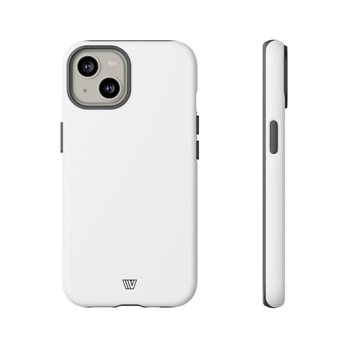 All White Tough Phone Case Protective Dual-Layer Polycarbonate Shell