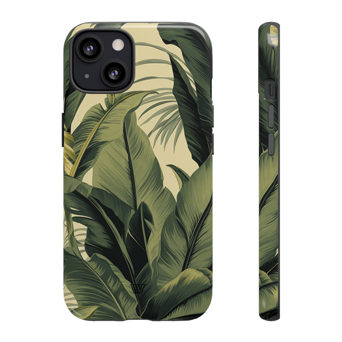 Tropical Leaves Tough Phone Case Dual-Layer Protection
