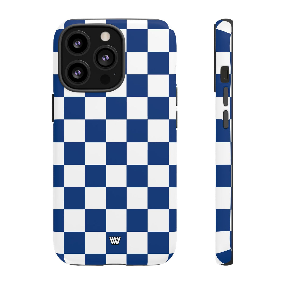 Blue White Checkerboard Tough Phone Case