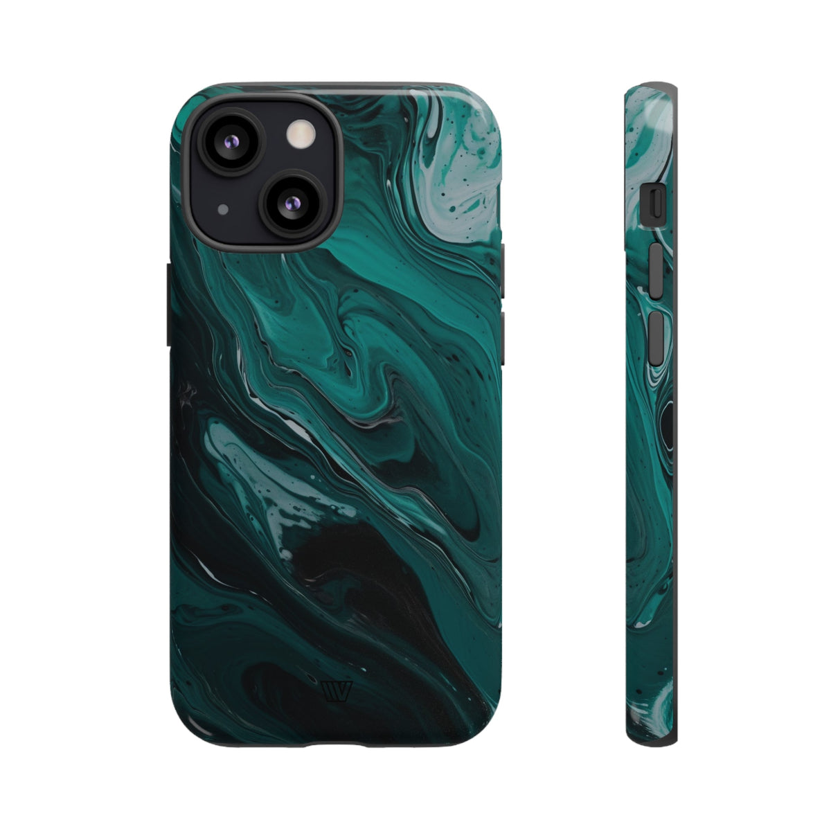 Teal Paint Swirl Tough Phone Case