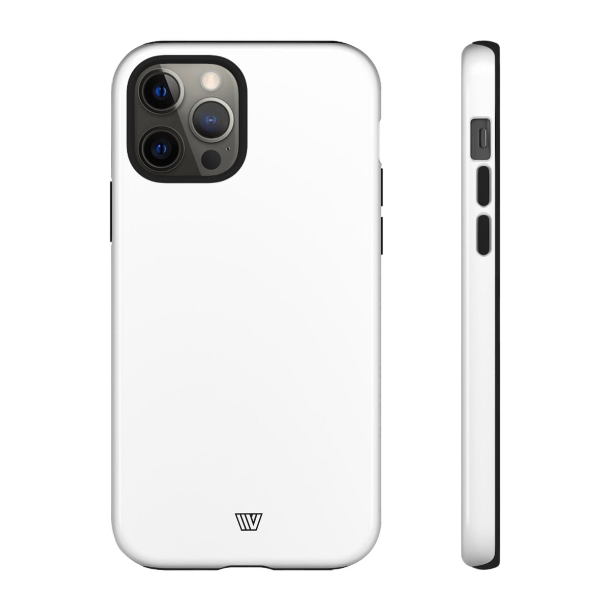 All White Tough Phone Case Protective Dual-Layer Polycarbonate Shell