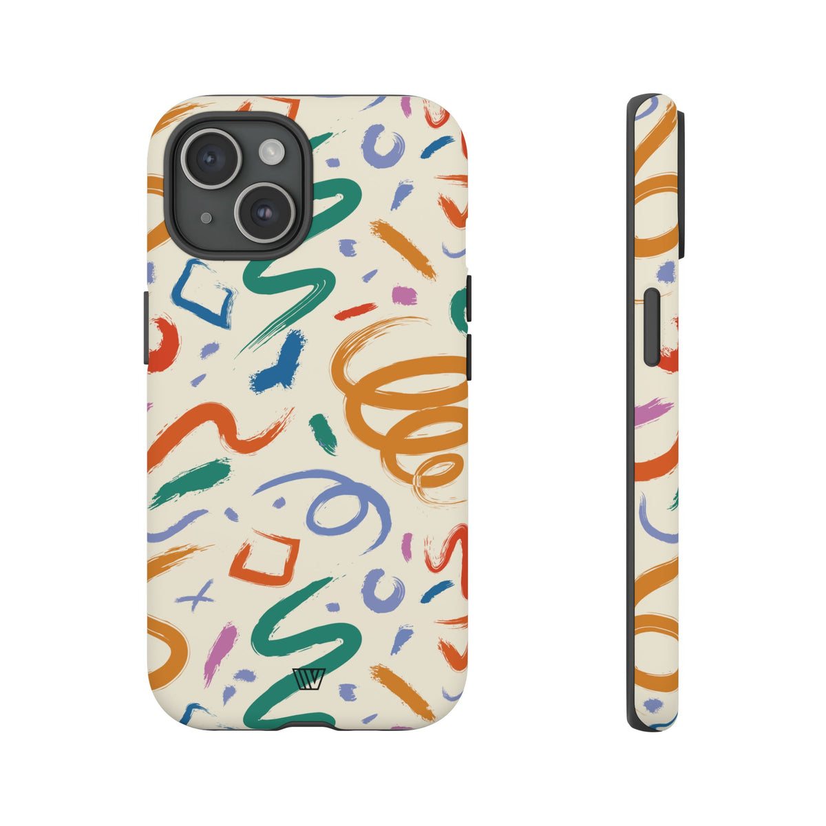 Doodle Brush Strokes Tough Phone Case
