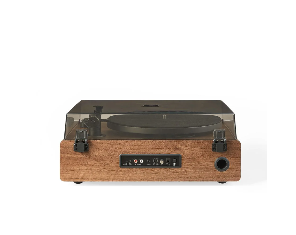 Crosley CR6046A 2-Speed Stave Turntable Record Player - Walnut and Gold-NEW
