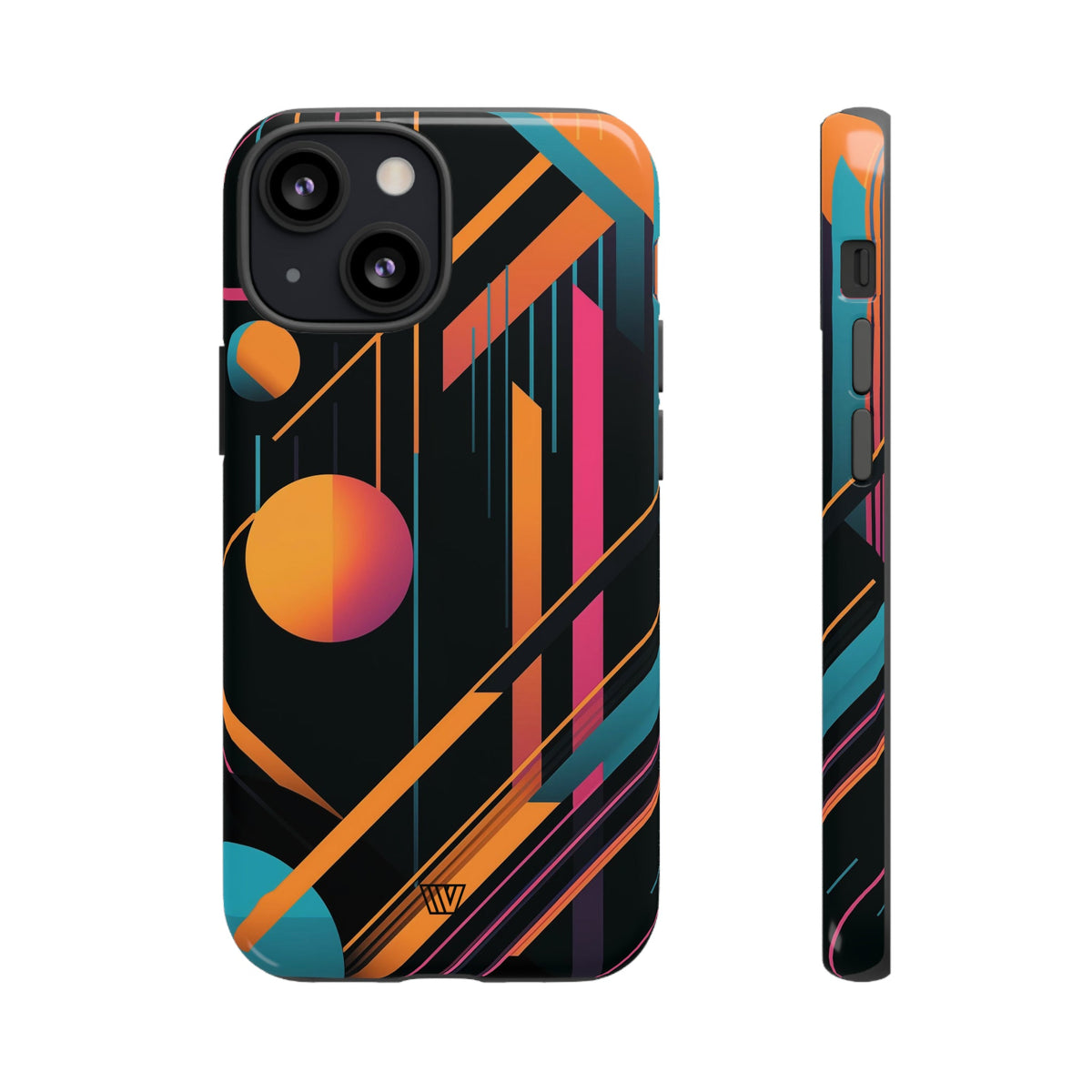 Tough Phone Case Dual-Layer Impact Resistant BOLD RETRO LINES