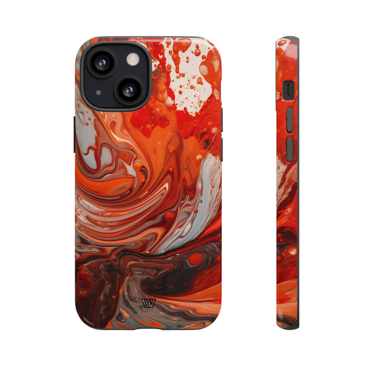 White Fire Paint Swirl Tough Phone Case