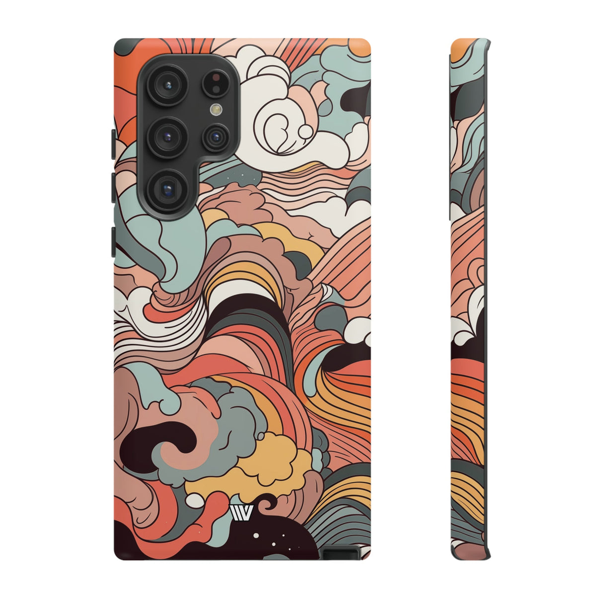 Abstract Doodle Clouds Tough Phone Case