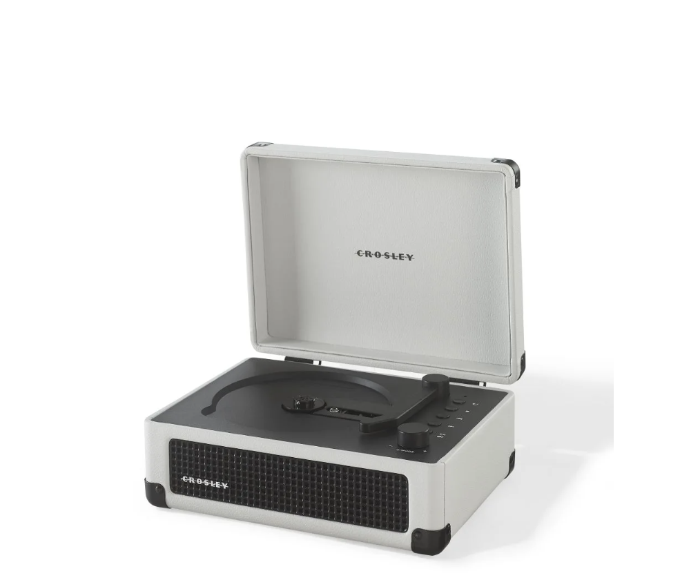 Crosley CR3505DP Cruiser Portable CD Player Retro Bluetooth Speakers, White Farmhouse -NEW
