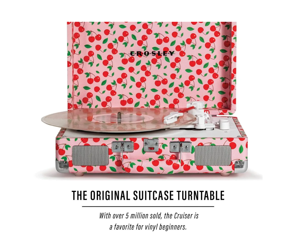 Crosley CR8005F Cruiser Plus Bluetooth In/Out Record Player Retro Cherry -NEW