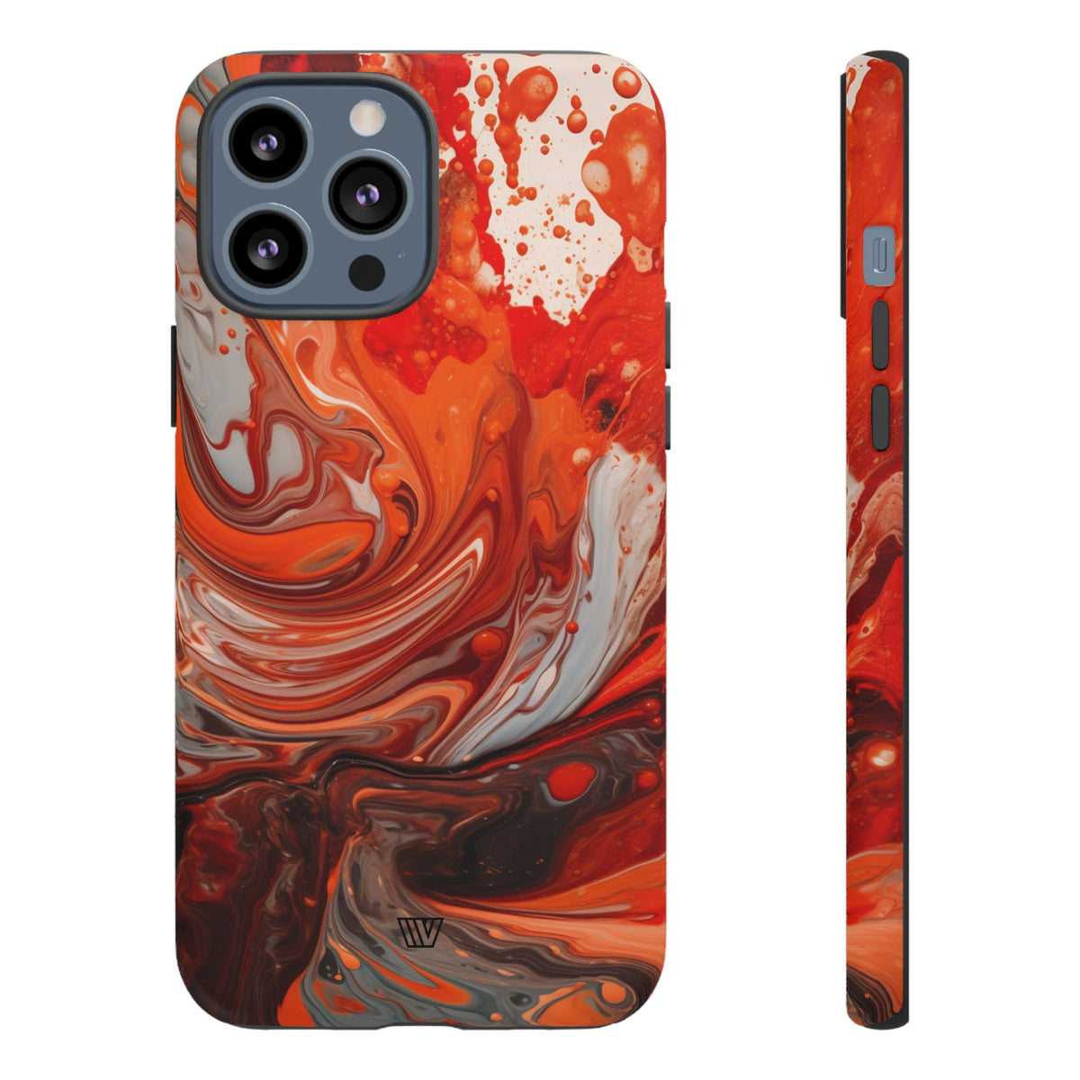 White Fire Paint Swirl Tough Phone Case