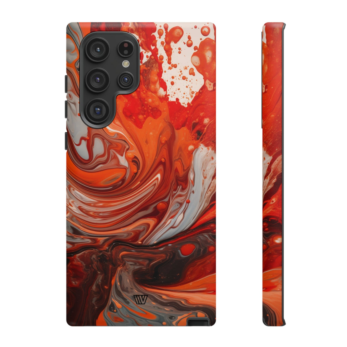 White Fire Paint Swirl Tough Phone Case