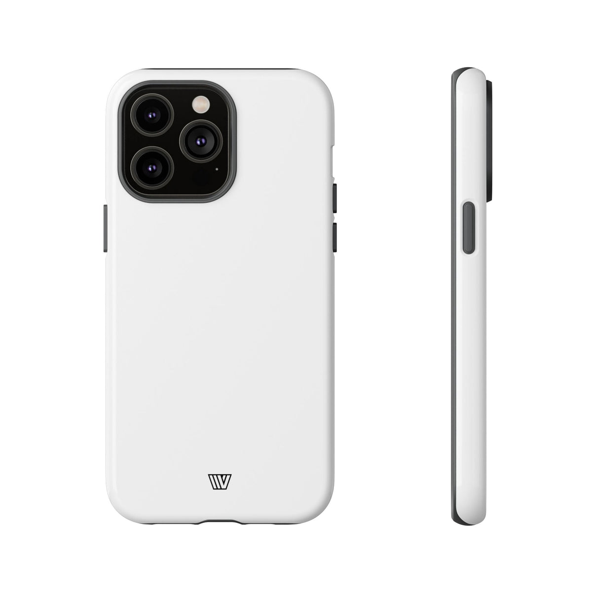 All White Tough Phone Case Protective Dual-Layer Polycarbonate Shell